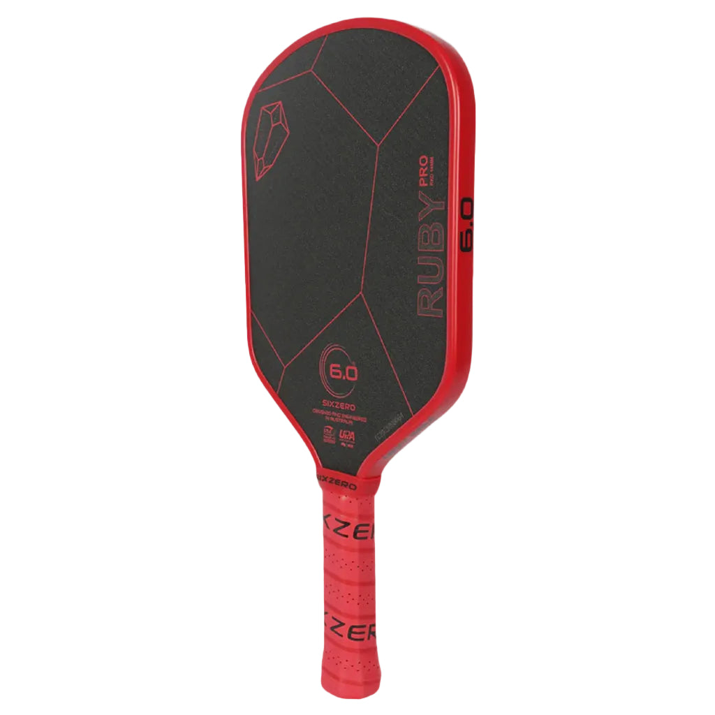 Six Zero Ruby Pro Pickleball Paddle - Red / Rubine (14mm)
