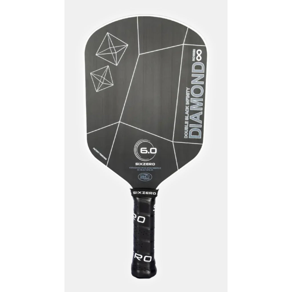Six Zero Infinity Borderless Double Black Diamond Control 16mm pickleball racket