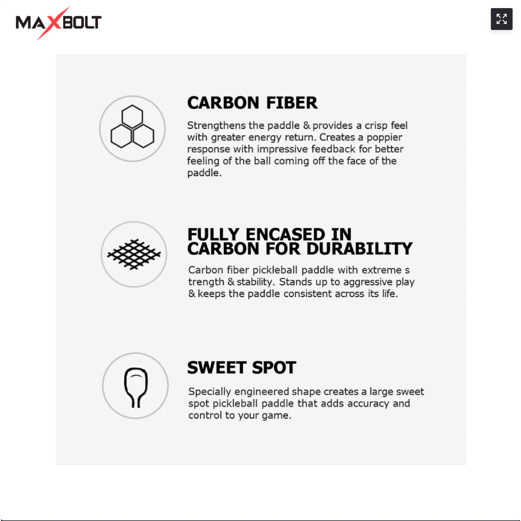 Maxbolt Superstar II Pickleball Paddle 16mm Black