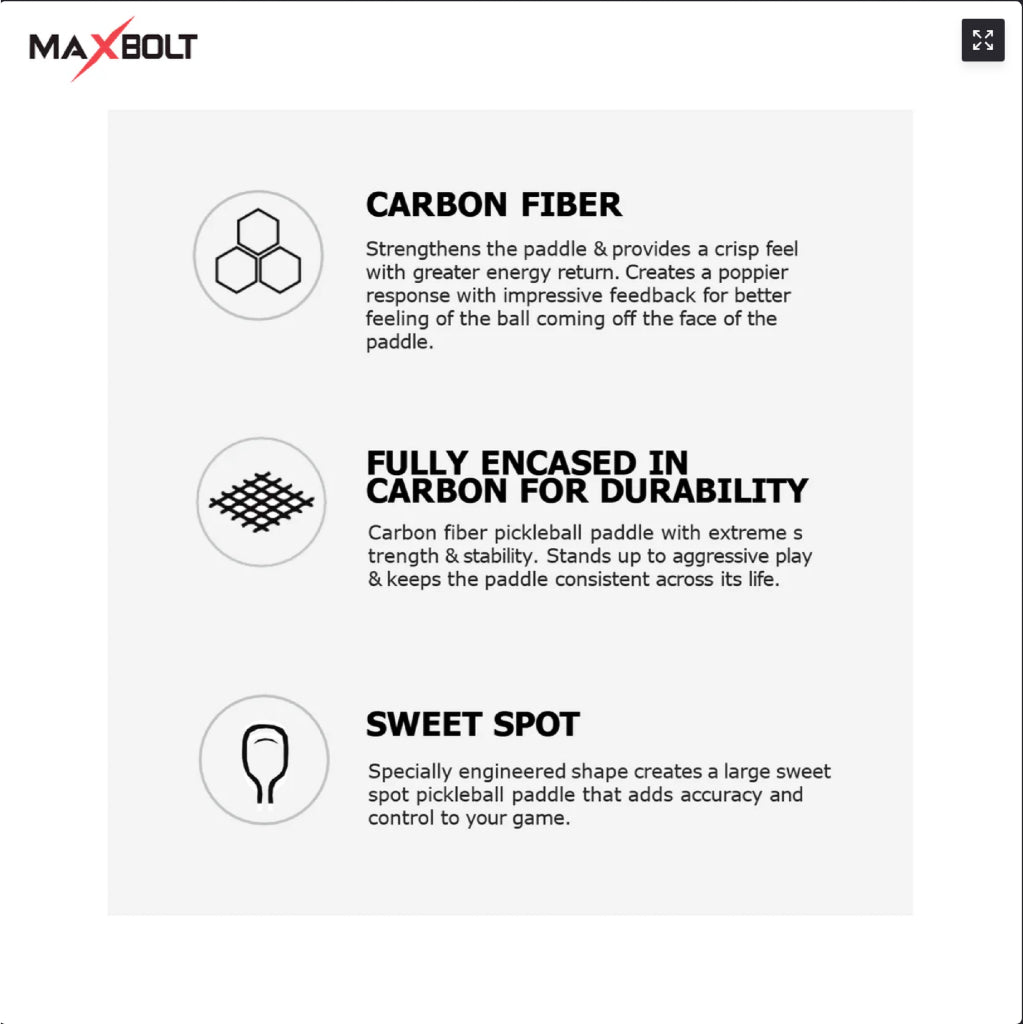 Maxbolt Black Force II Black Limited Edition Pickleball Paddle