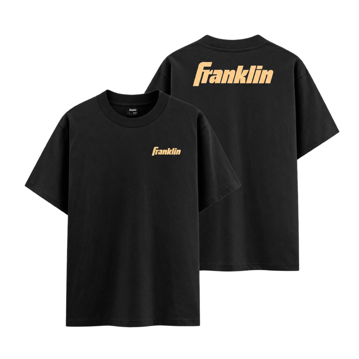 Franklin Shirt 100% Cotton Unisex Lifestyle Oversized Tee (Black/Gold)