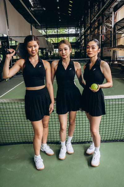 Franklin Women's Performance Sleeveless Polo Collar Sportswear Set (Black)