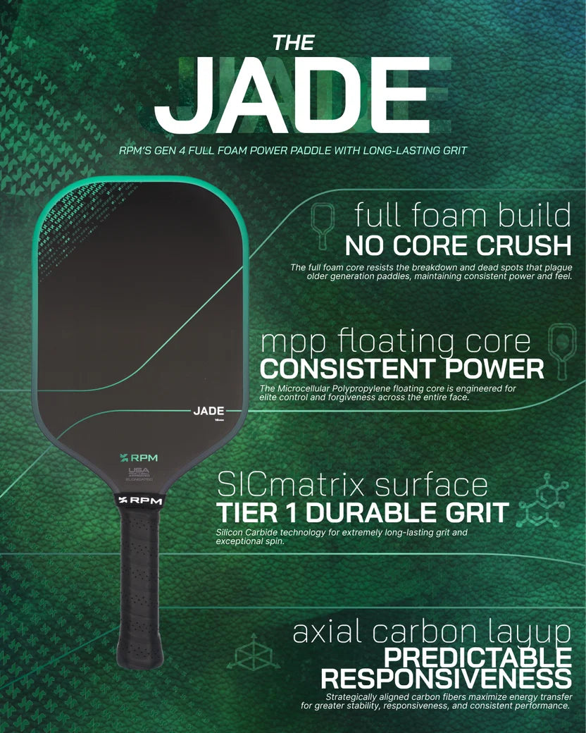 [PREORDER] RPM Jade Pickleball Paddle - Elongated (14mm/16mm)